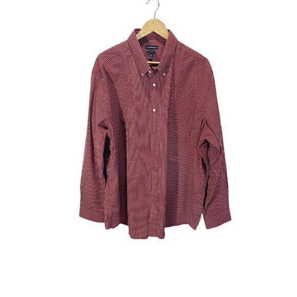 croft & barrow Other - Croft Barrow Button Up Shirt Men's Long Sleeve Red Check Casual Size 2xl 36/37